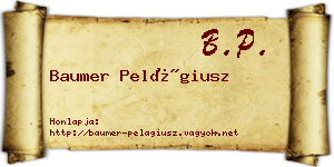 Baumer Pelágiusz névjegykártya